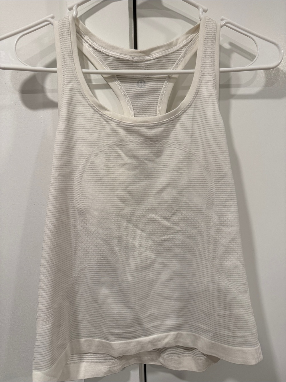 lululemon athletica White Ribbed Racerback Tank